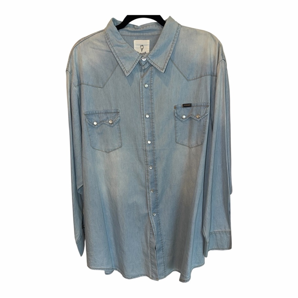 NWT Light Blue Denim Button-Down Shirt - Relaxed Western Style